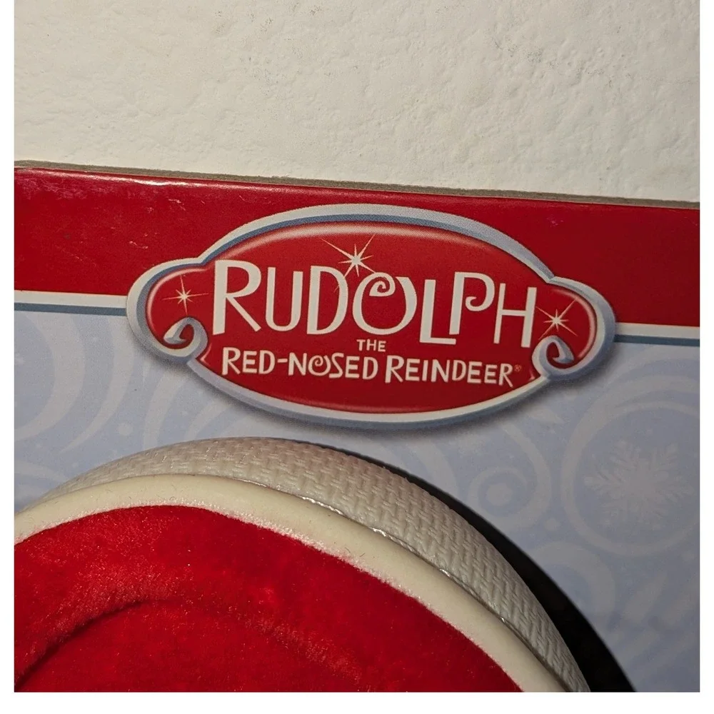 Rudolph the Red Nosed Reindeer Slippers Size S- 5/6 Plush‎ Holiday Christmas NWT